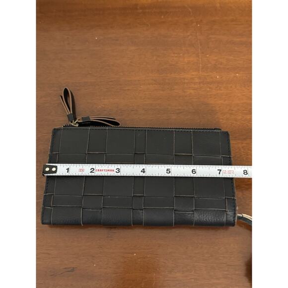 Leather wallet Made in India Soft Double Zippers Woven Double Snap NWT - Picture 9 of 9